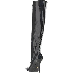 Squared-toe leather boots