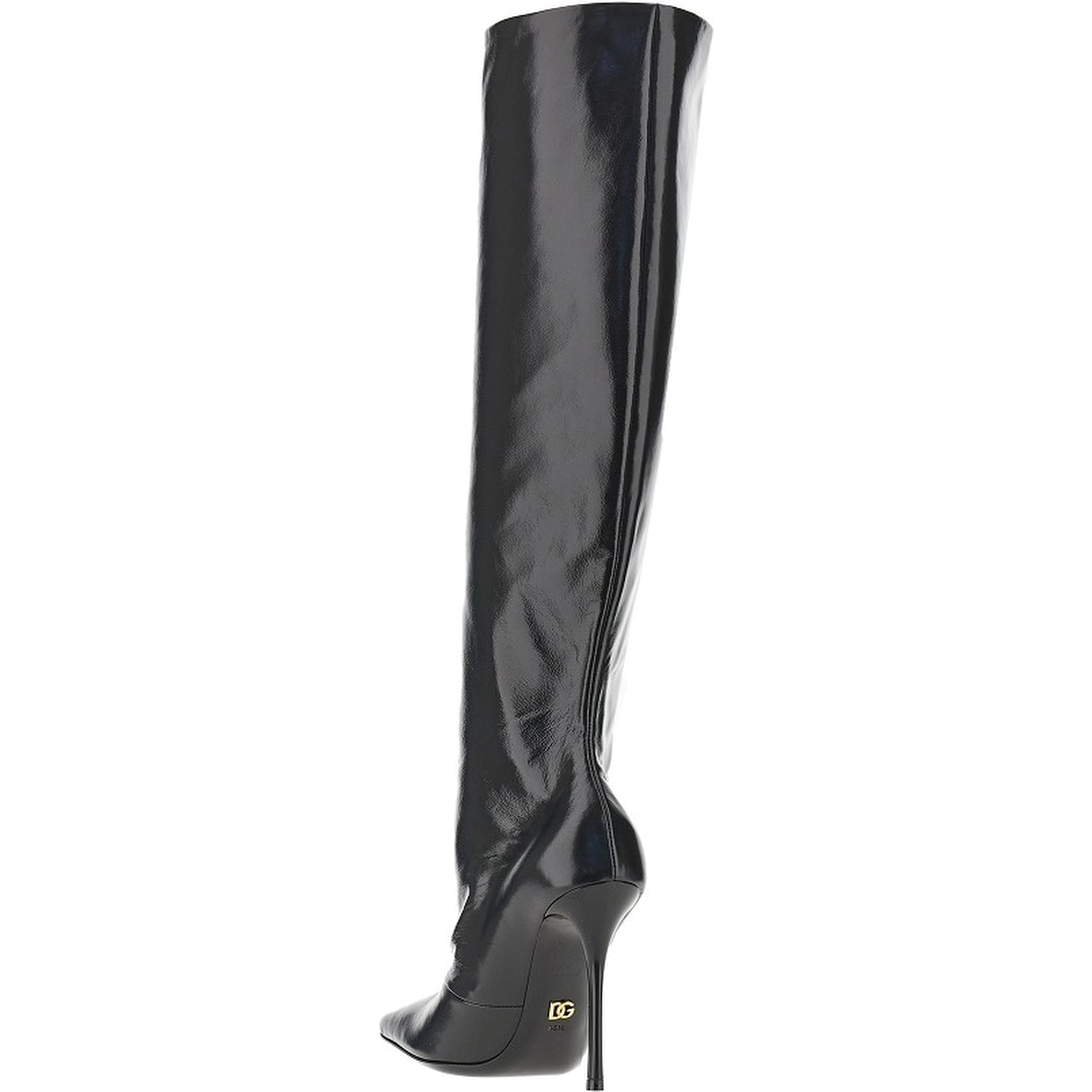 Squared-toe leather boots