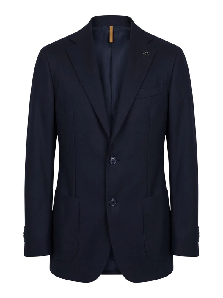 Blue Viscose Men Jacket
