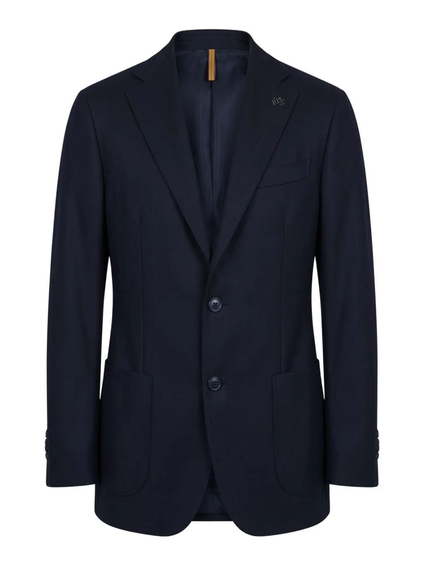 Blue Viscose Men Jacket