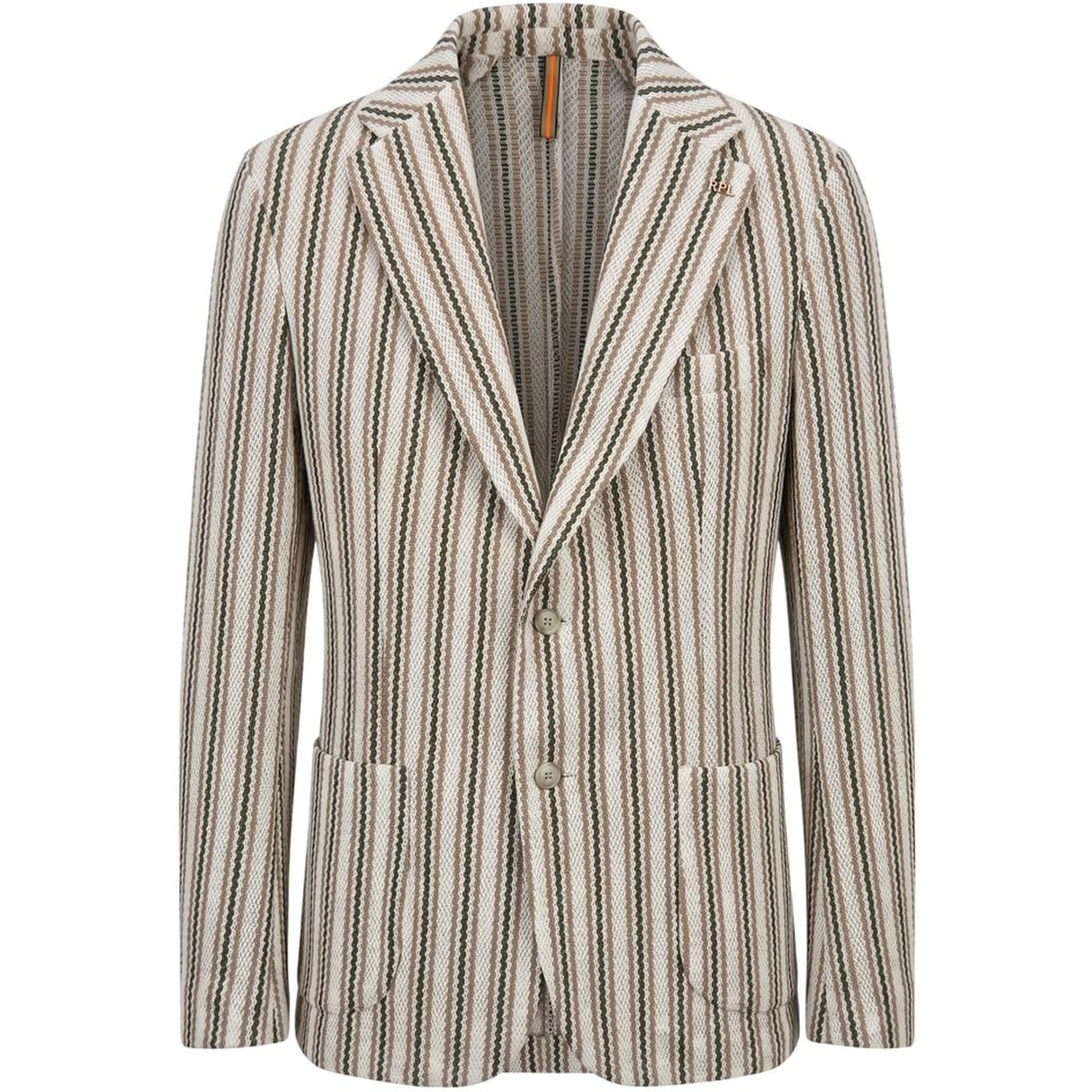 Beige Cotton Men Jacket