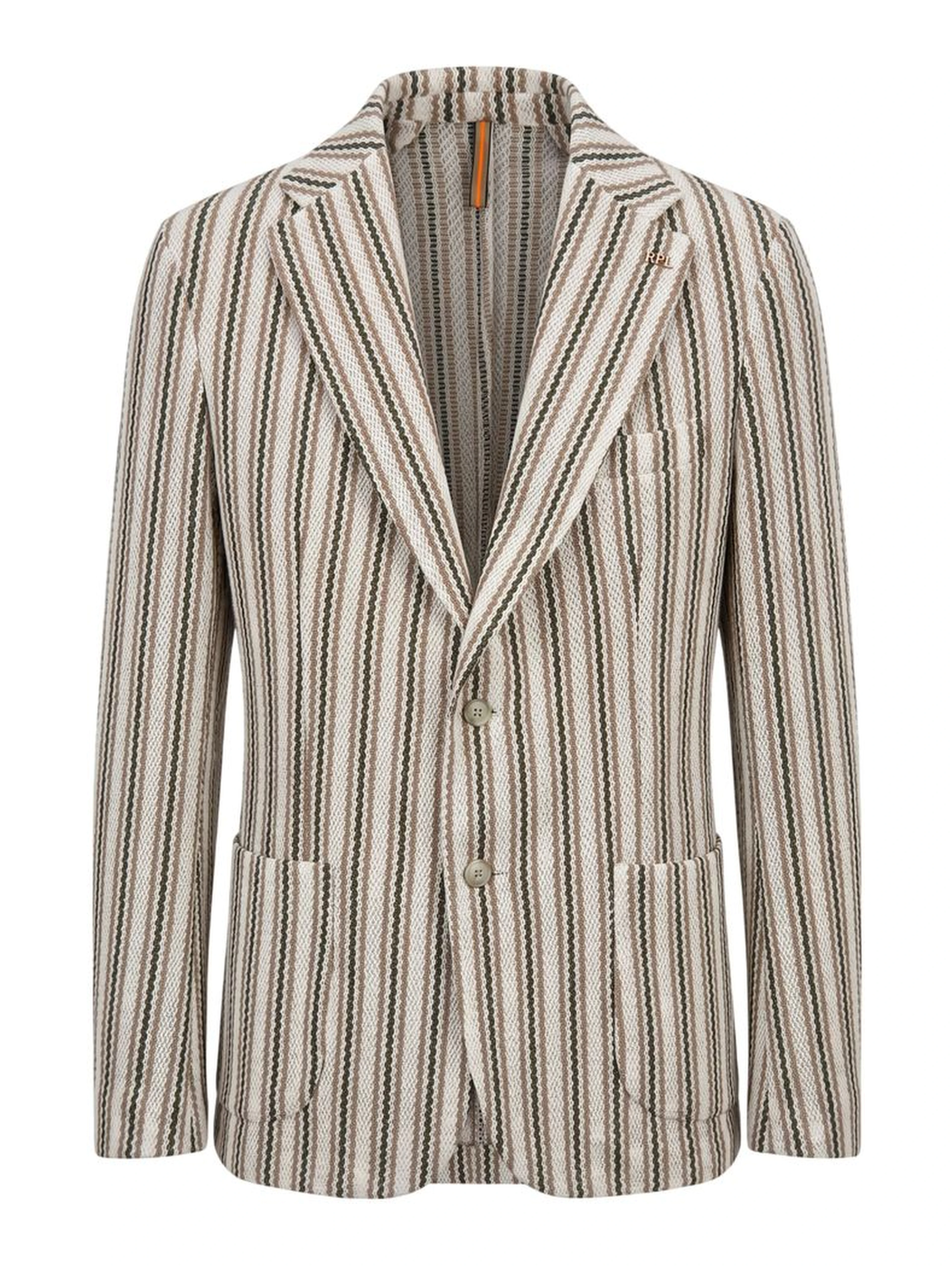 Beige Cotton Men Jacket