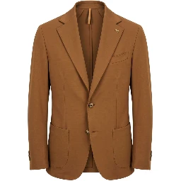 Brown Cotton Men Jacket