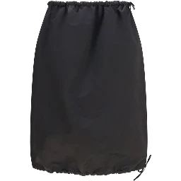 Black Silk Midi Skirt