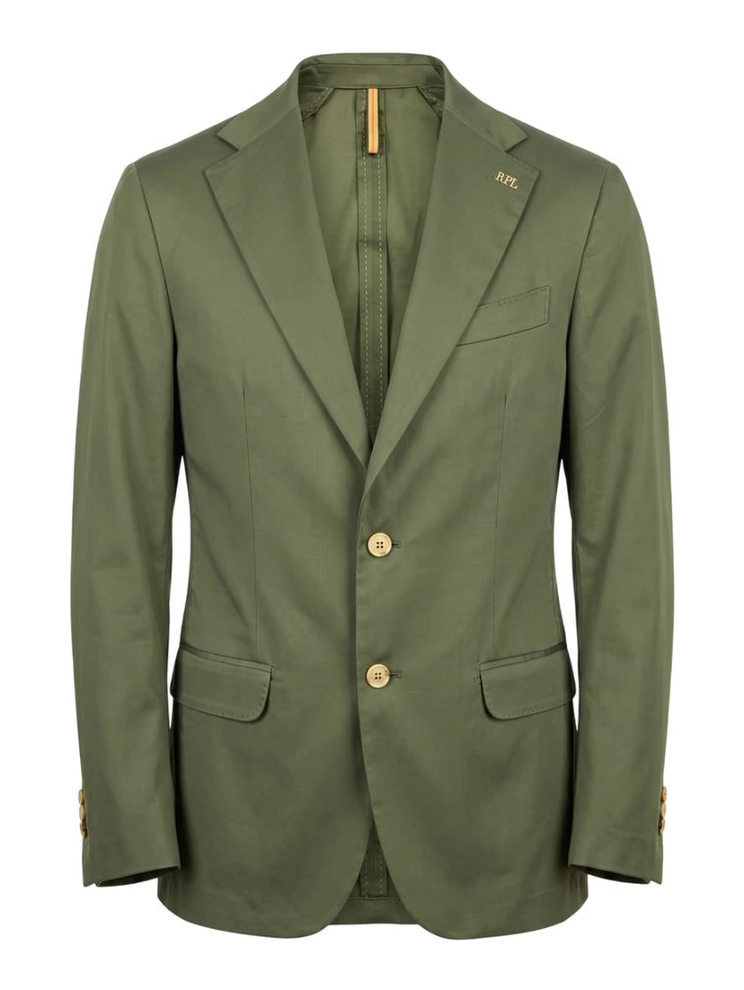 Green Cotton Men Jacket