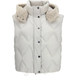 Gray Polyester Sleeveless Jacket