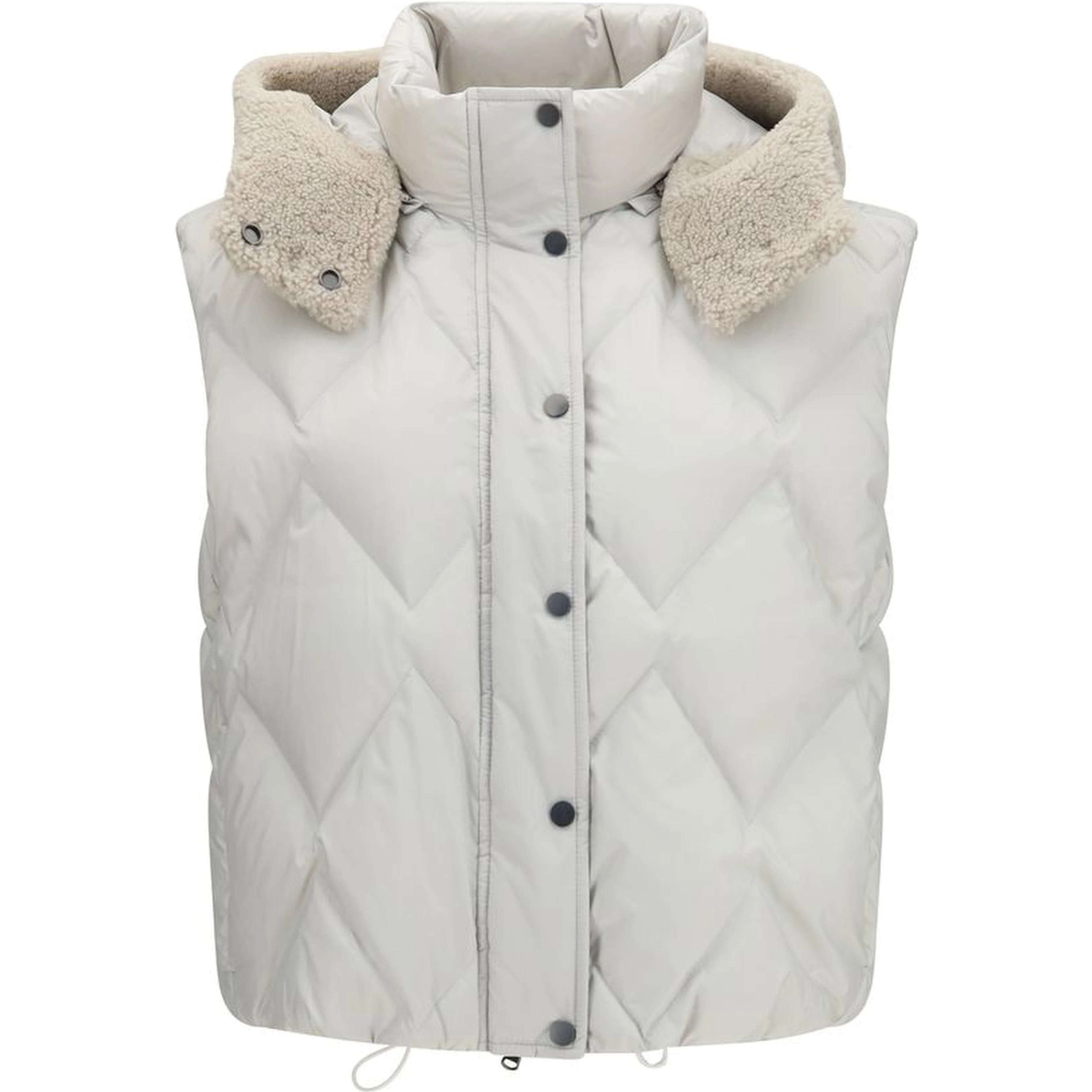 Gray Polyester Sleeveless Jacket