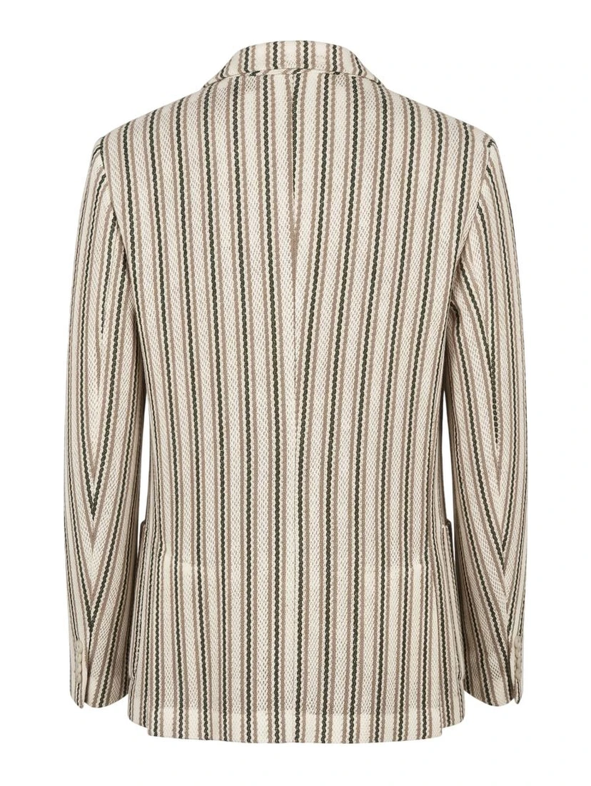 Beige Cotton Men Jacket