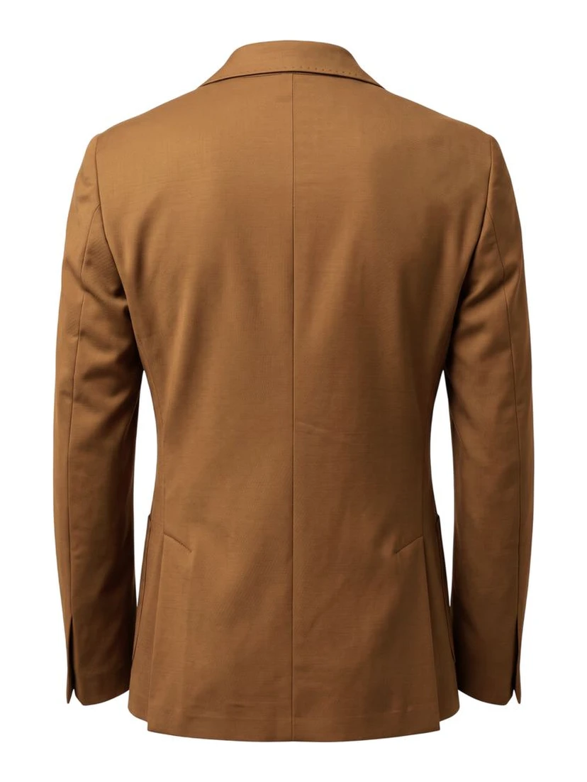 Brown Cotton Men Jacket