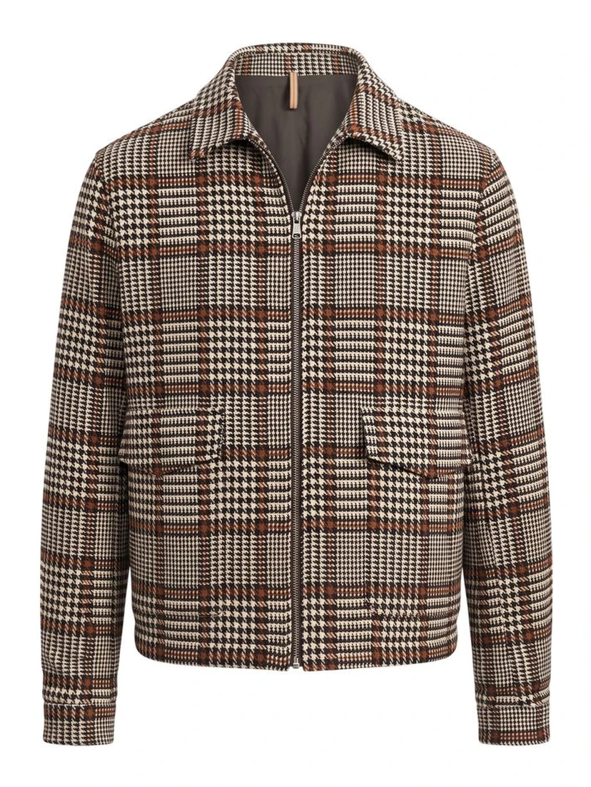 Black Viscose Men Jacket