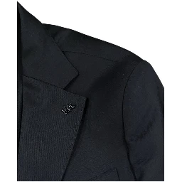 Blue Viscose Men Jacket