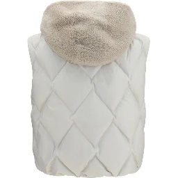 Gray Polyester Sleeveless Jacket