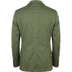 Green Cotton Men Jacket