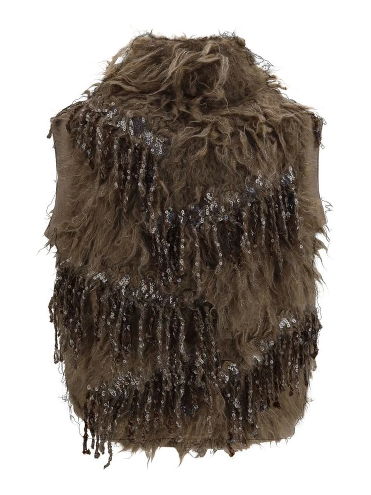 Beige Mohair Sleeveles Sweater alternative