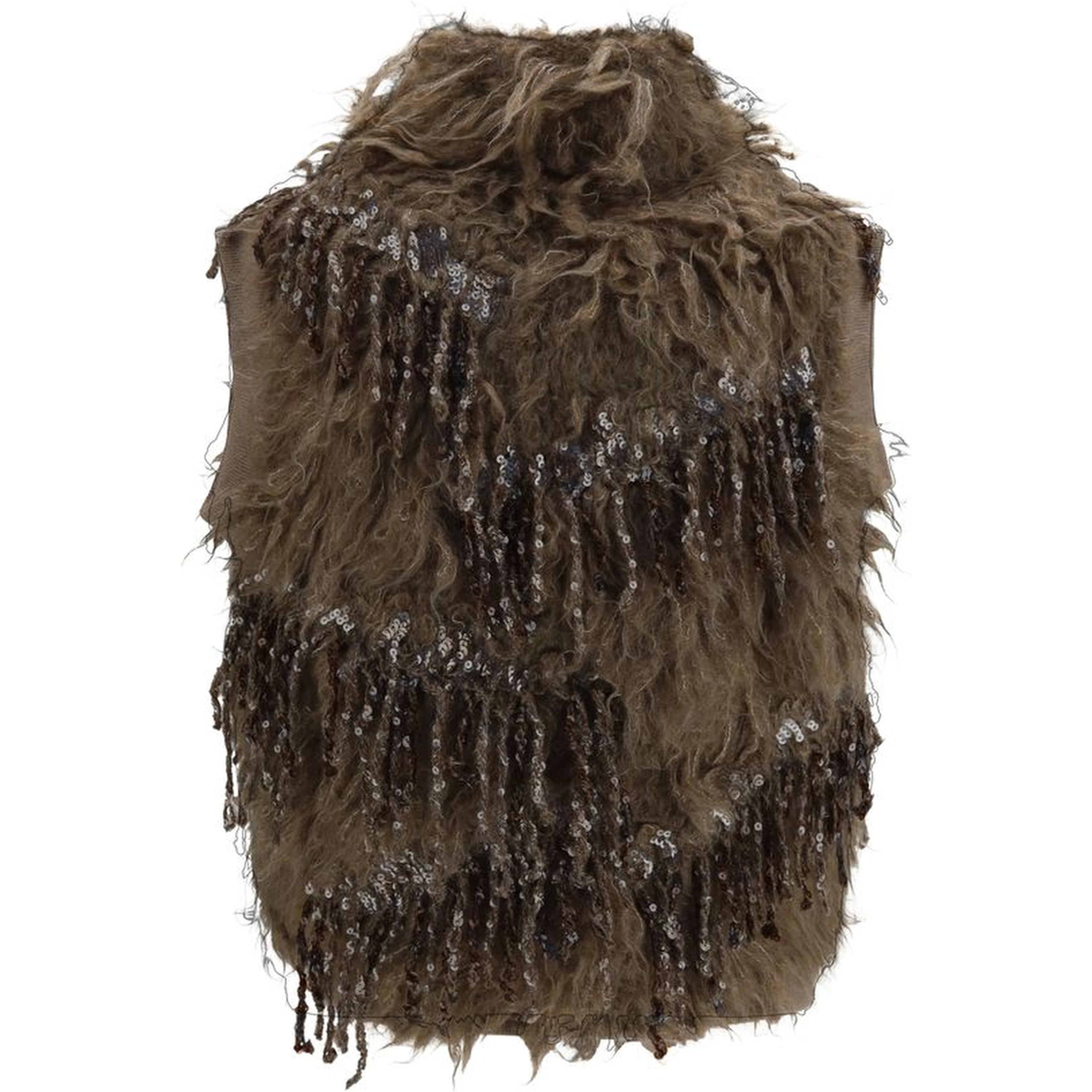 Beige Mohair Sleeveles Sweater