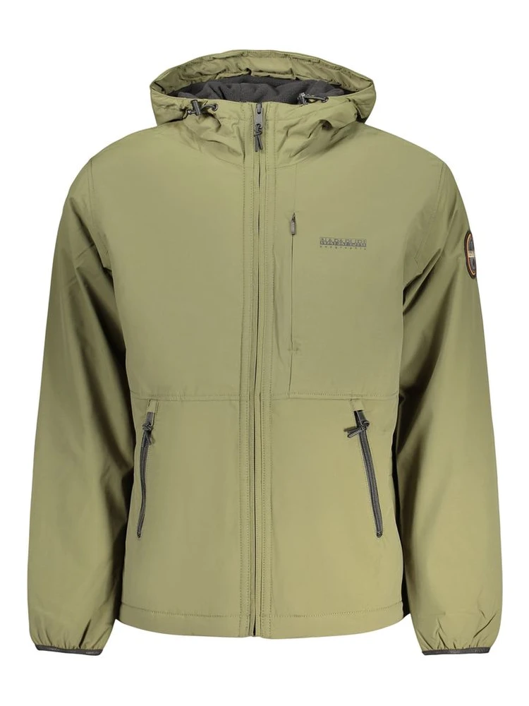 Green Polyamide Full-Length Jacket