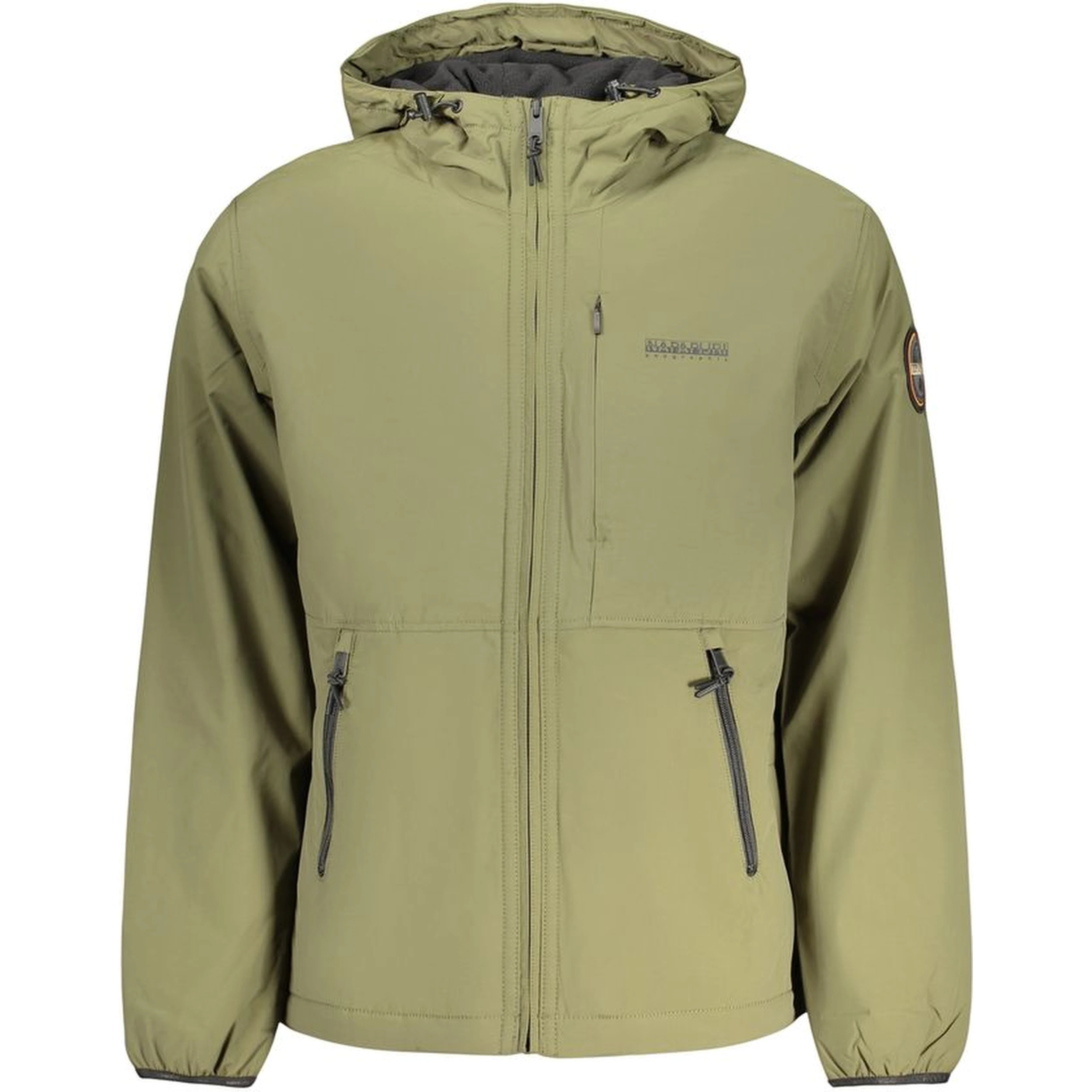 Green Polyamide Full-Length Jacket