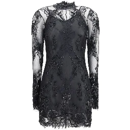 Black Polyamide Cocktail Dress