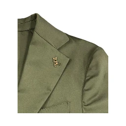 Green Cotton Men Jacket
