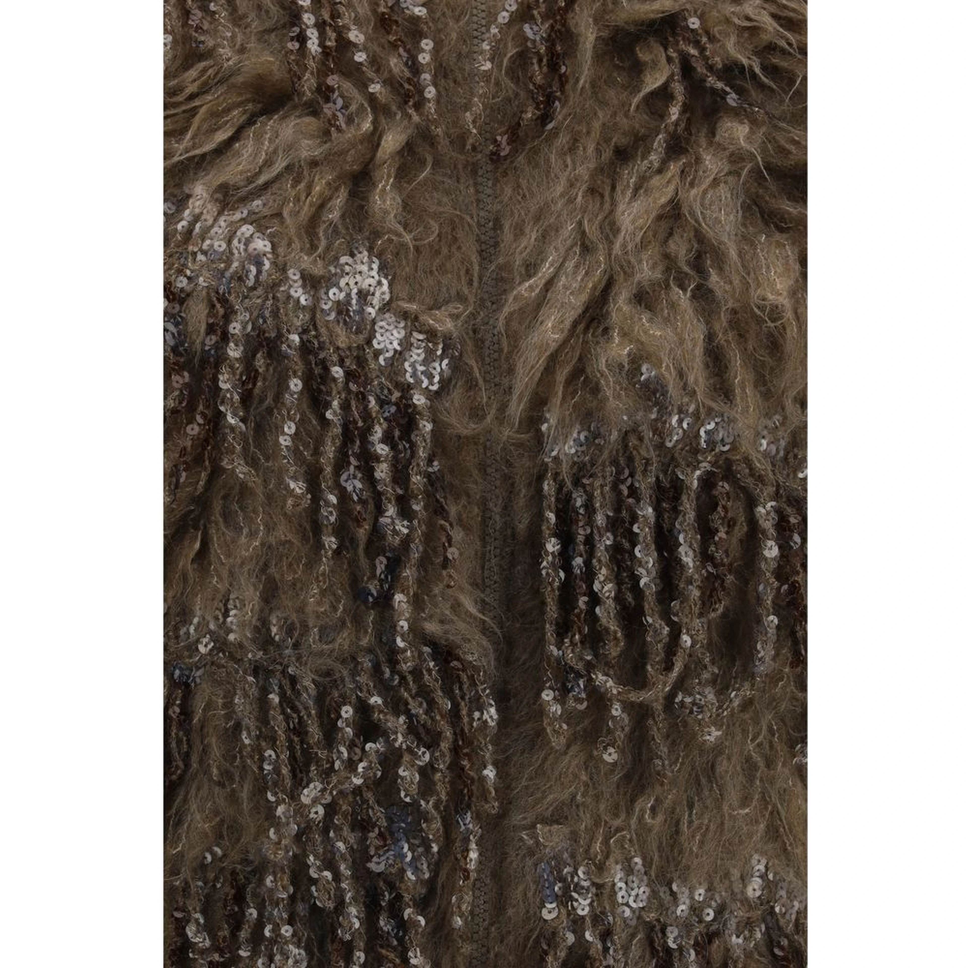 Beige Mohair Sleeveles Sweater