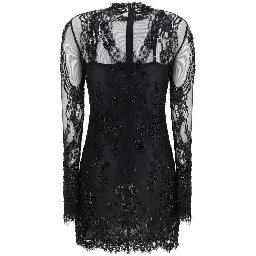 Black Polyamide Cocktail Dress