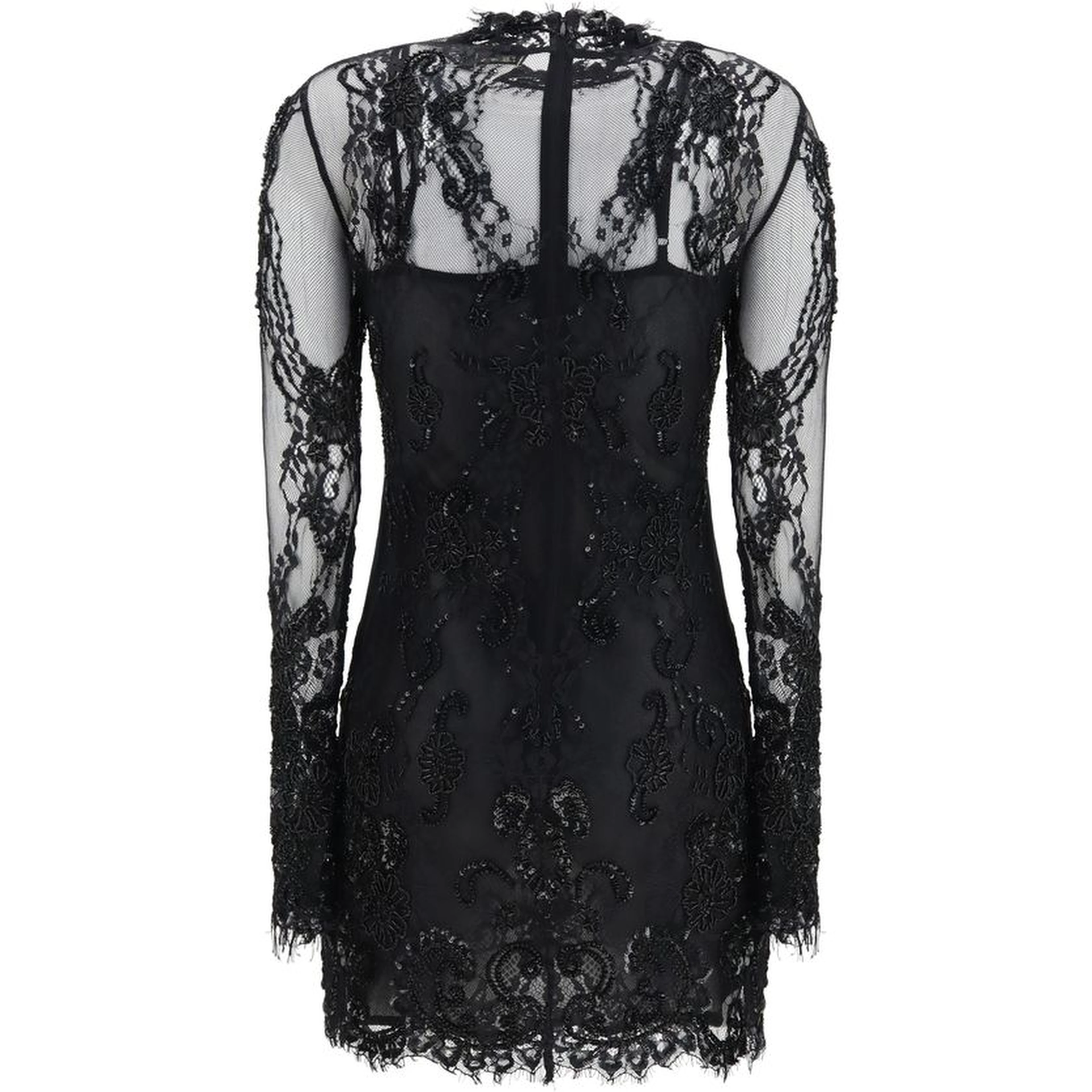 Black Polyamide Cocktail Dress