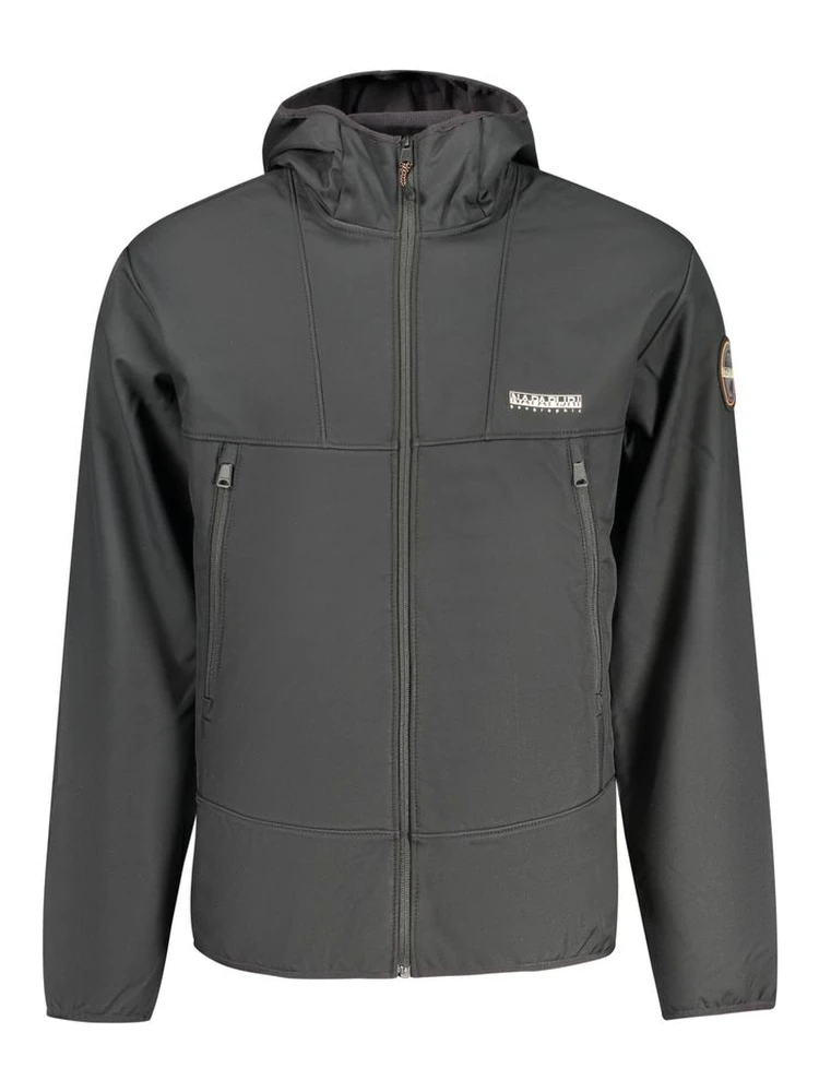 Black Polyester Shell Jacket