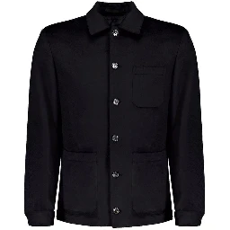 Black Wool Full-Length Jacket
