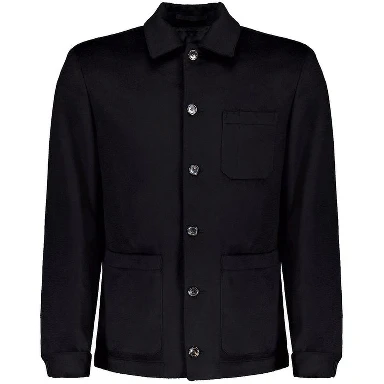 Black Wool Full-Length Jacket