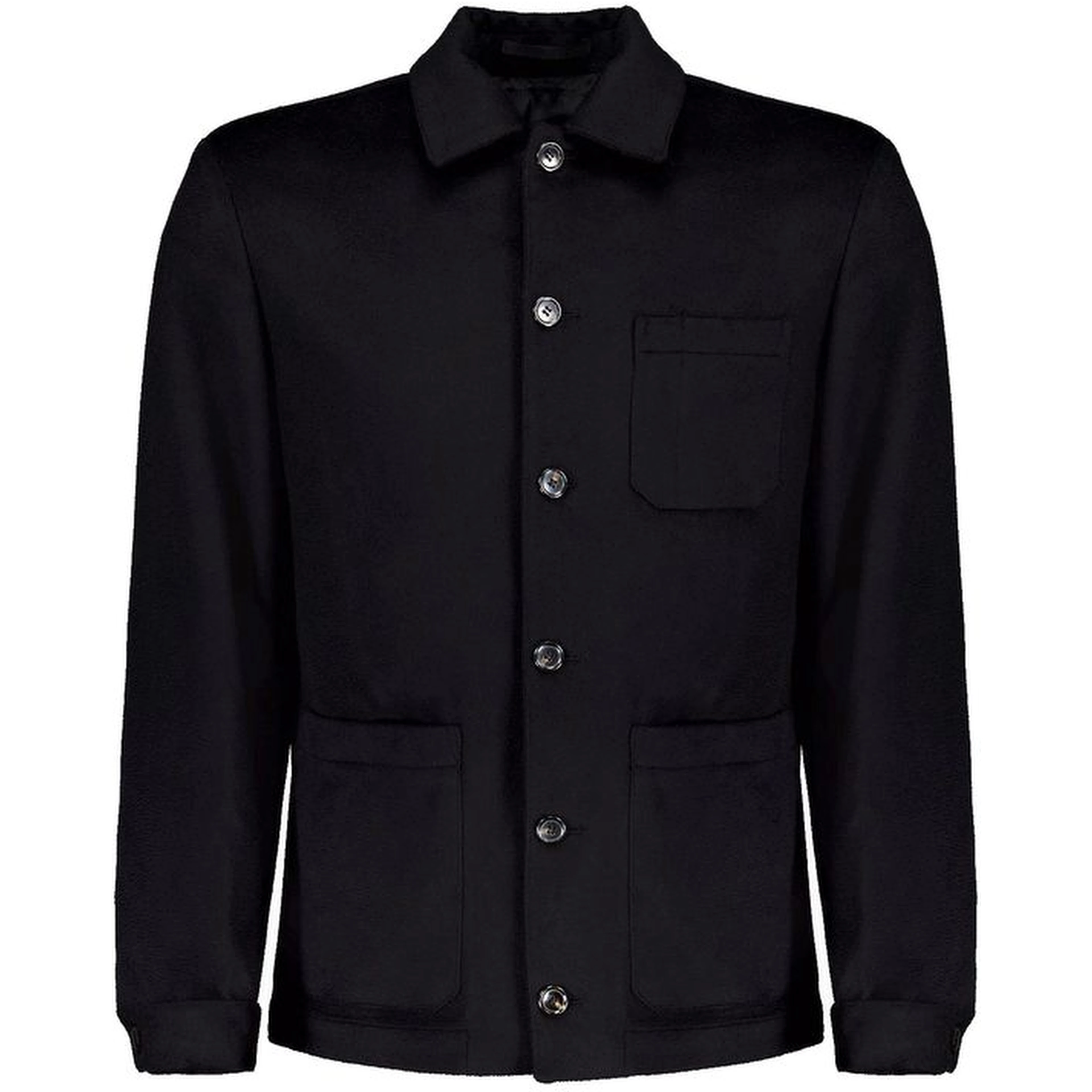 Black Wool Full-Length Jacket