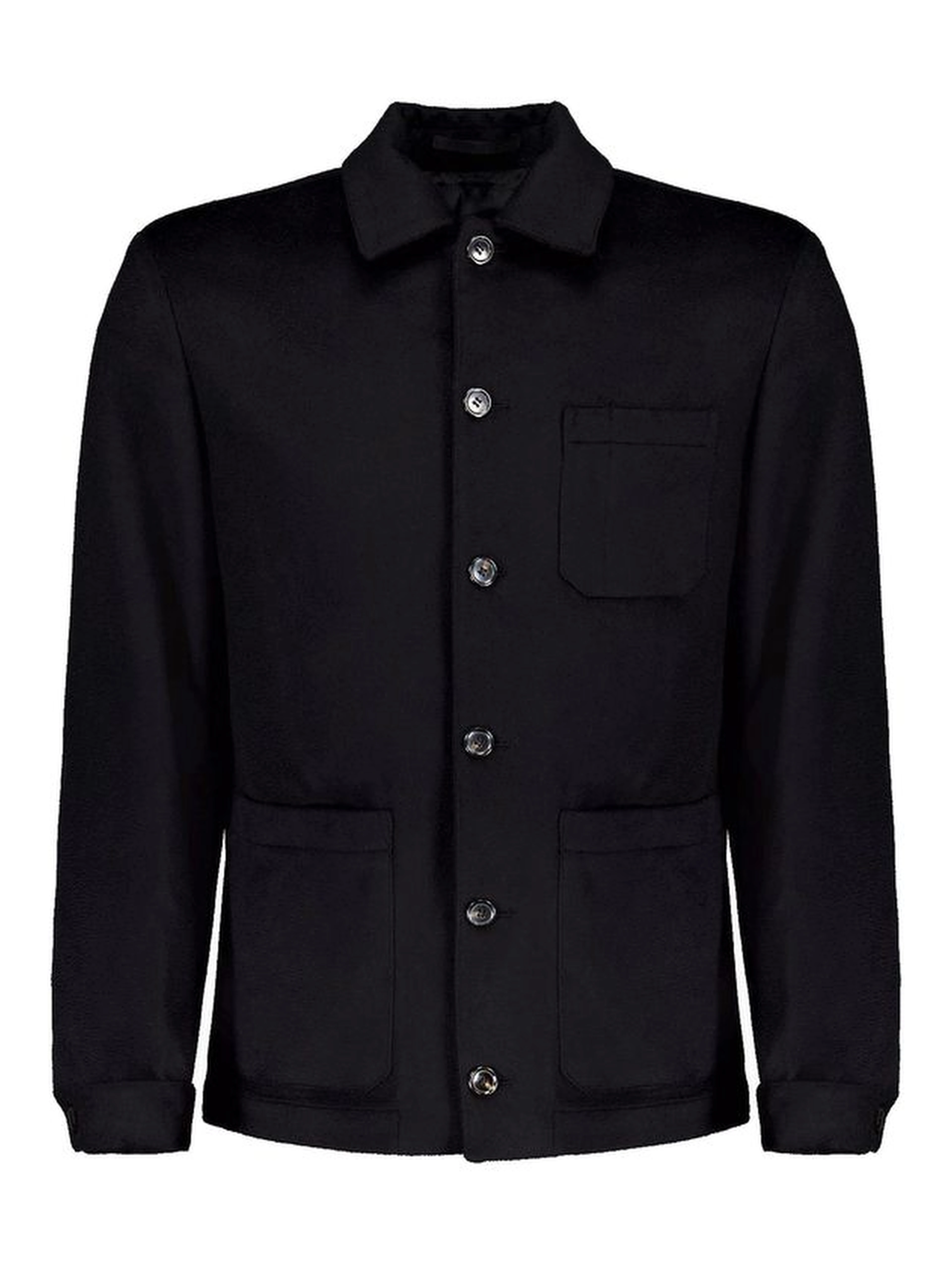 Black Wool Full-Length Jacket