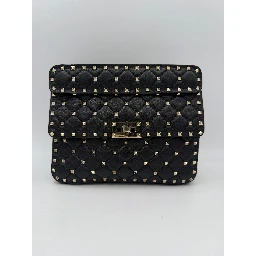 VALENTINO GARAVANI Rockstud Spike Black Handbag