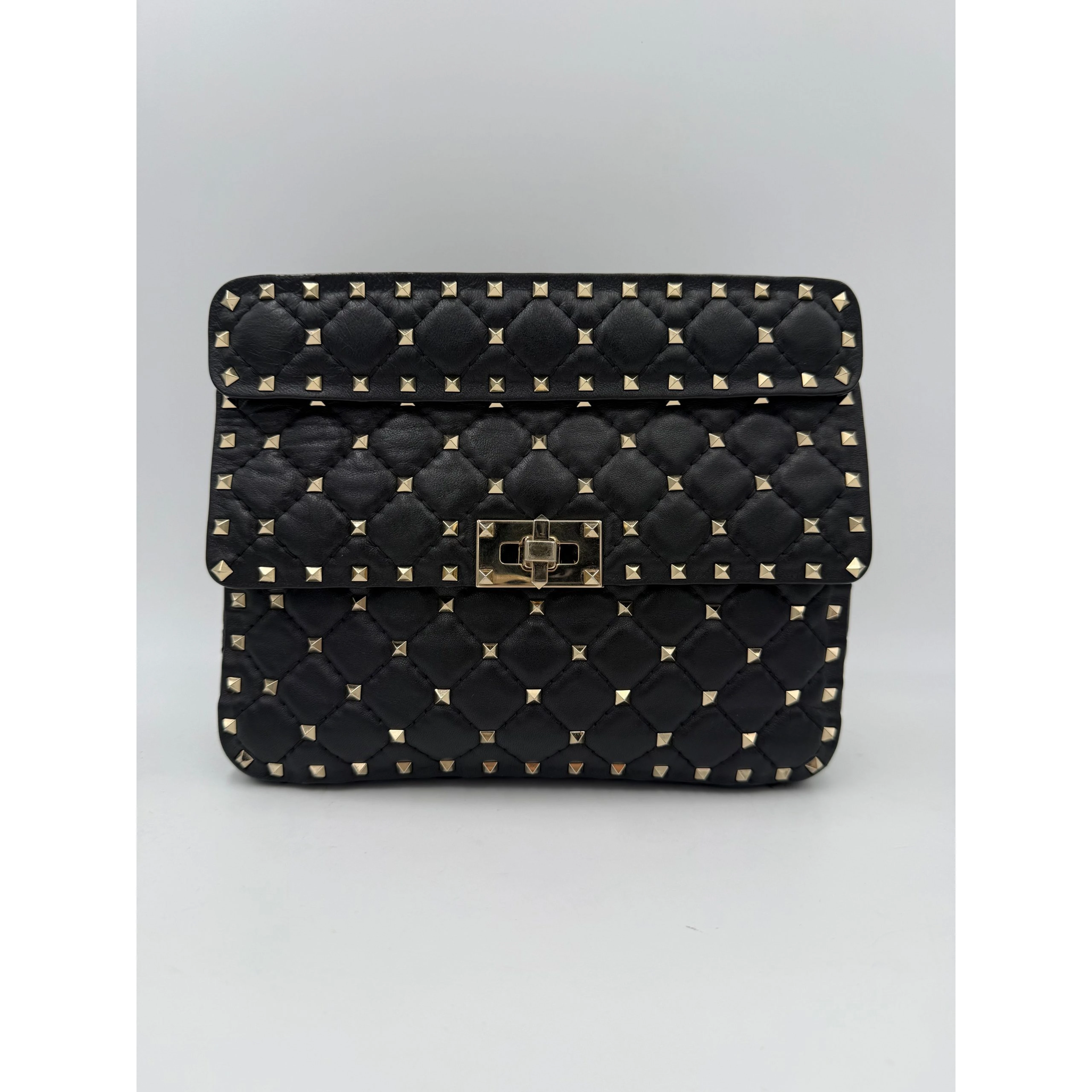 VALENTINO GARAVANI Rockstud Spike Black Handbag