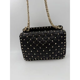 VALENTINO GARAVANI Rockstud Spike Black Handbag
