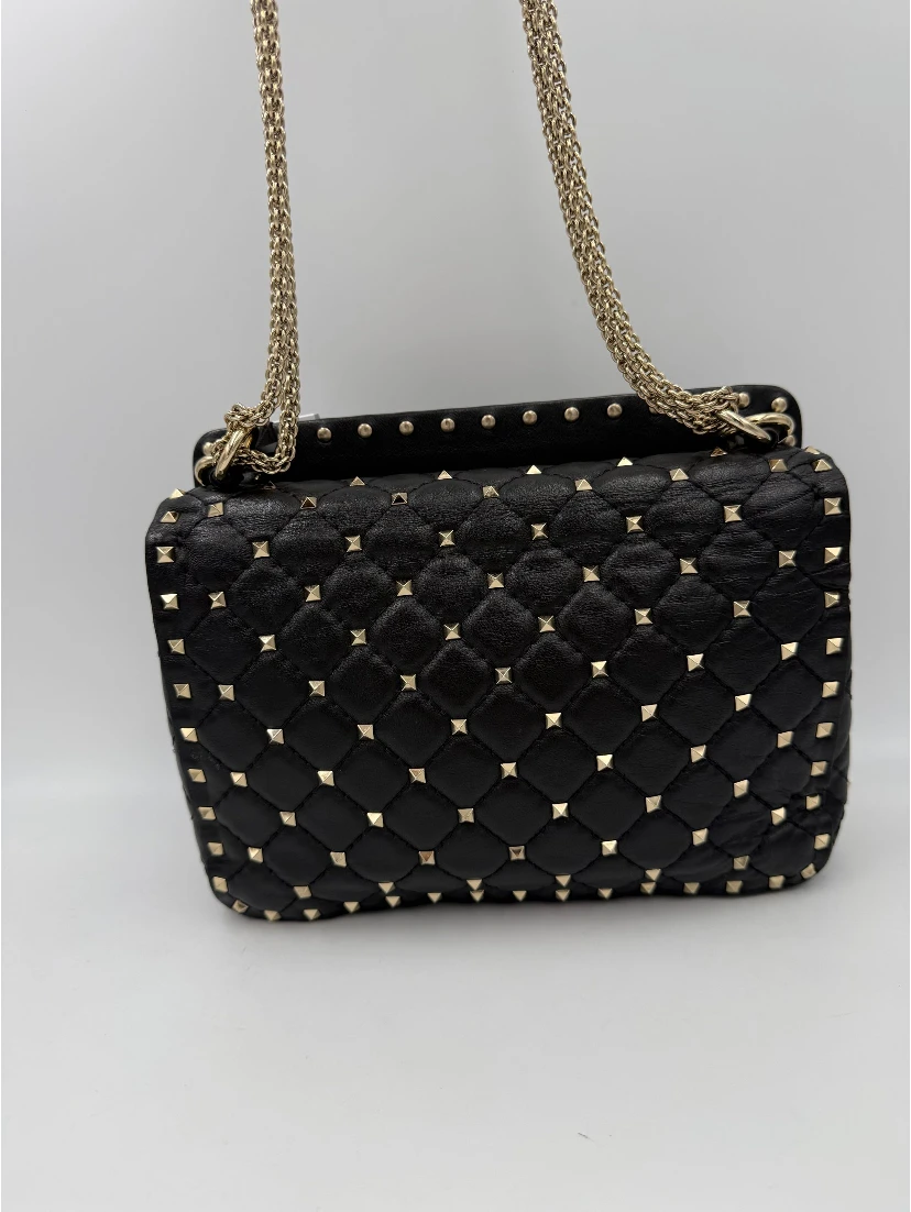 VALENTINO GARAVANI Rockstud Spike Black Handbag