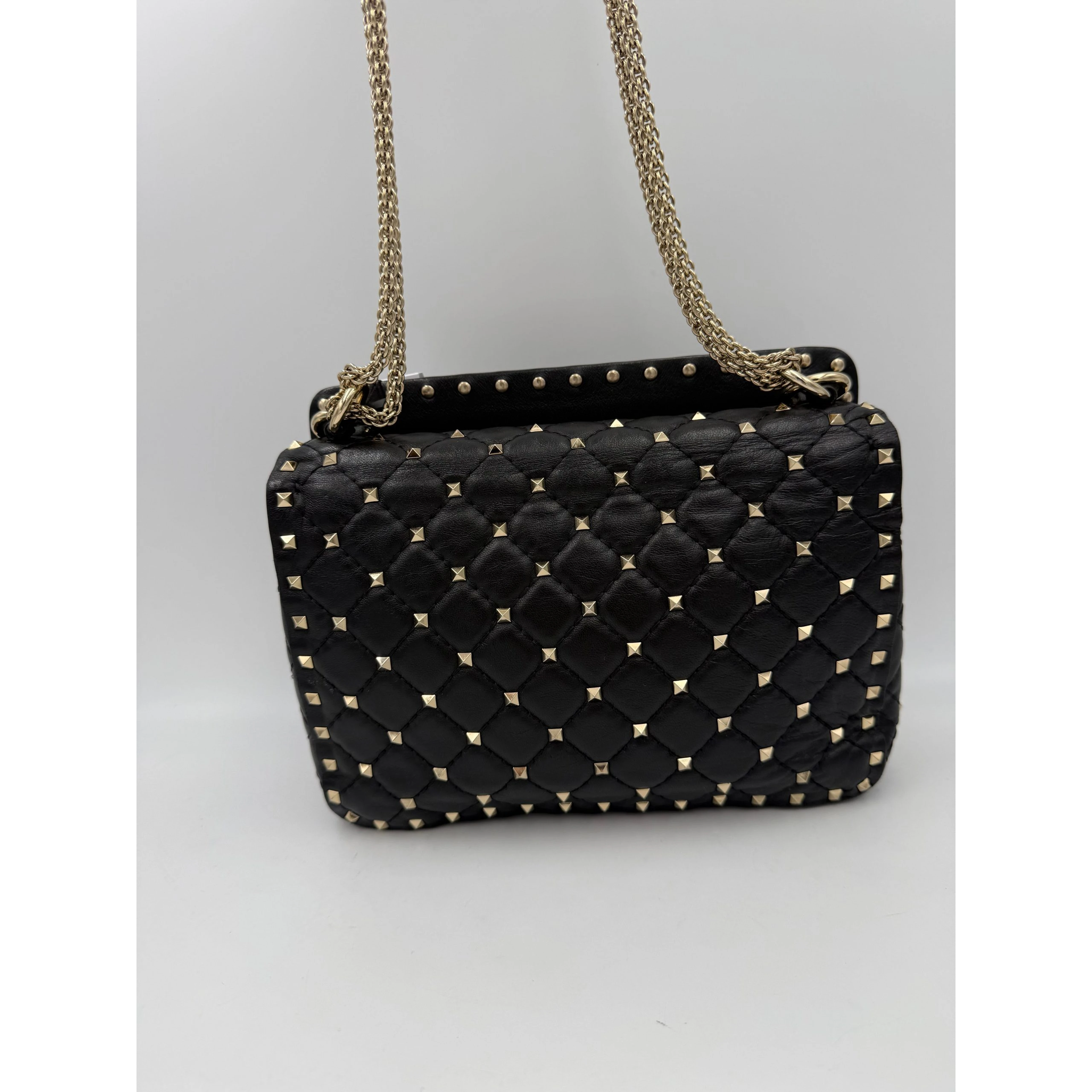 VALENTINO GARAVANI Rockstud Spike Black Handbag