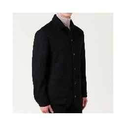 Black Wool Full-Length Jacket