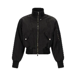 Black Nylon Bomber