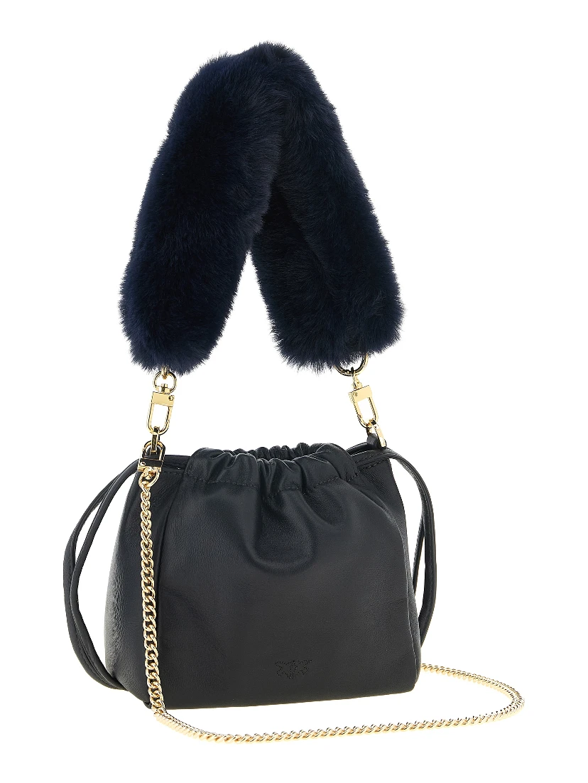 Blue Lambskin Shoulder Bag