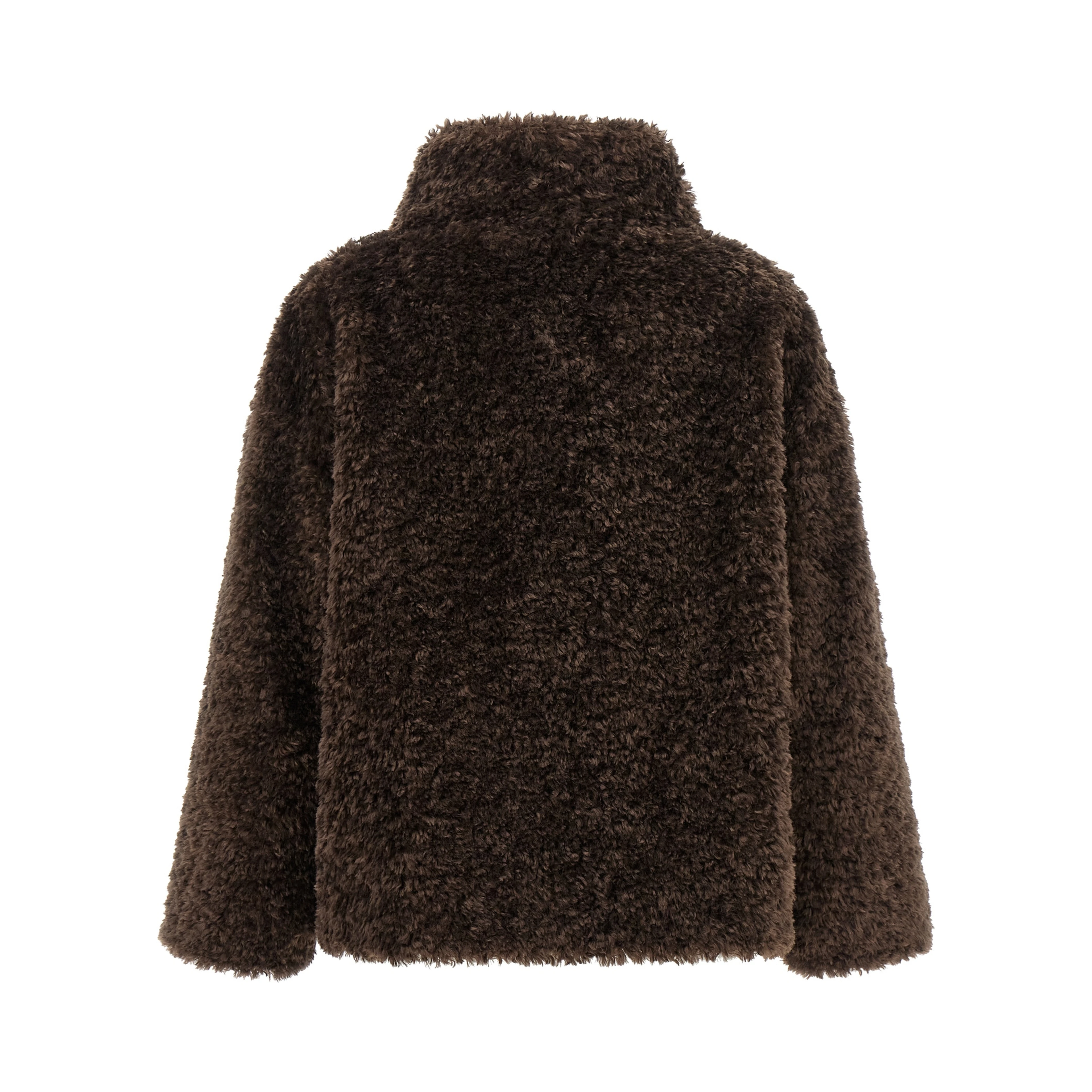 Brown Polyester Full-Length Jacket
