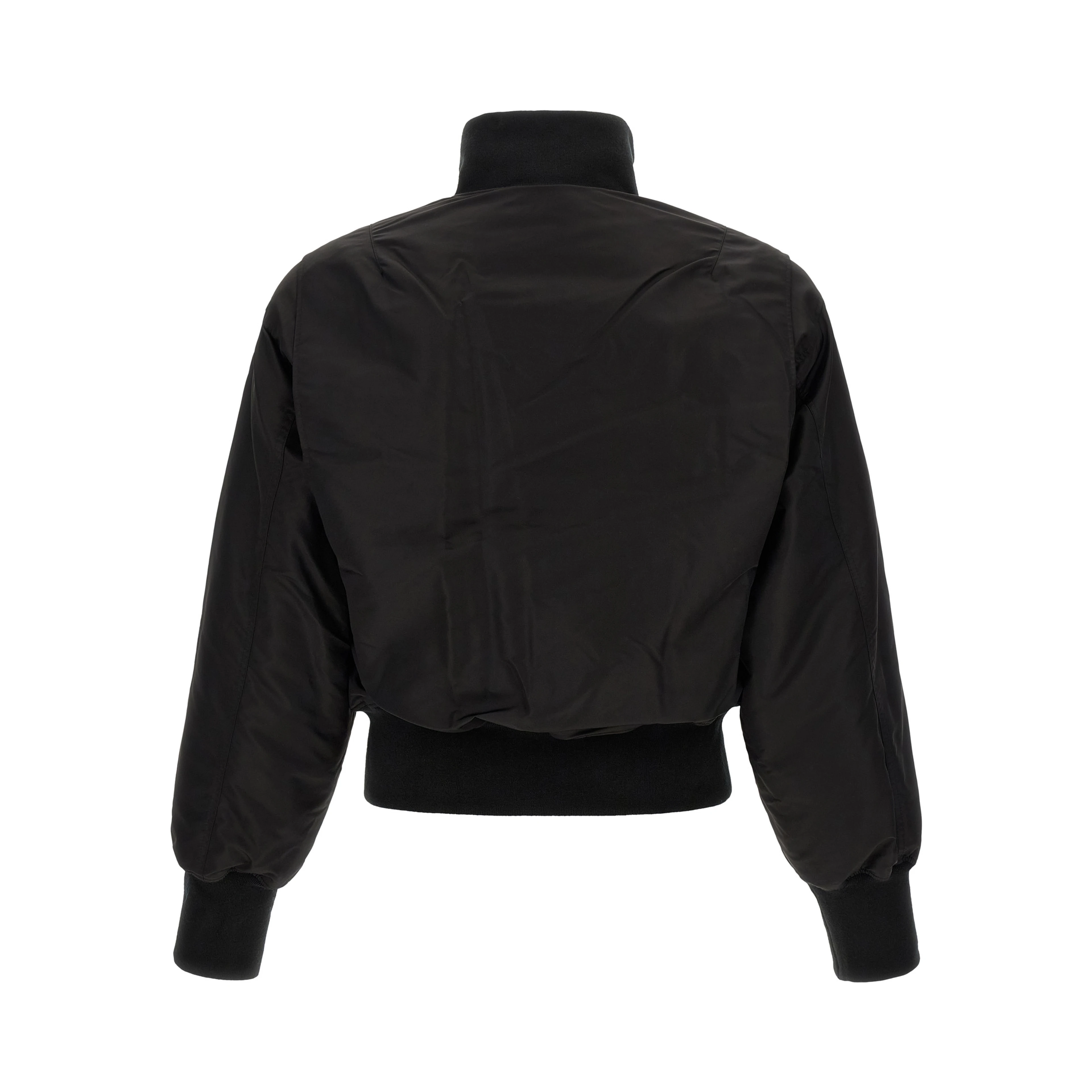 Black Nylon Bomber