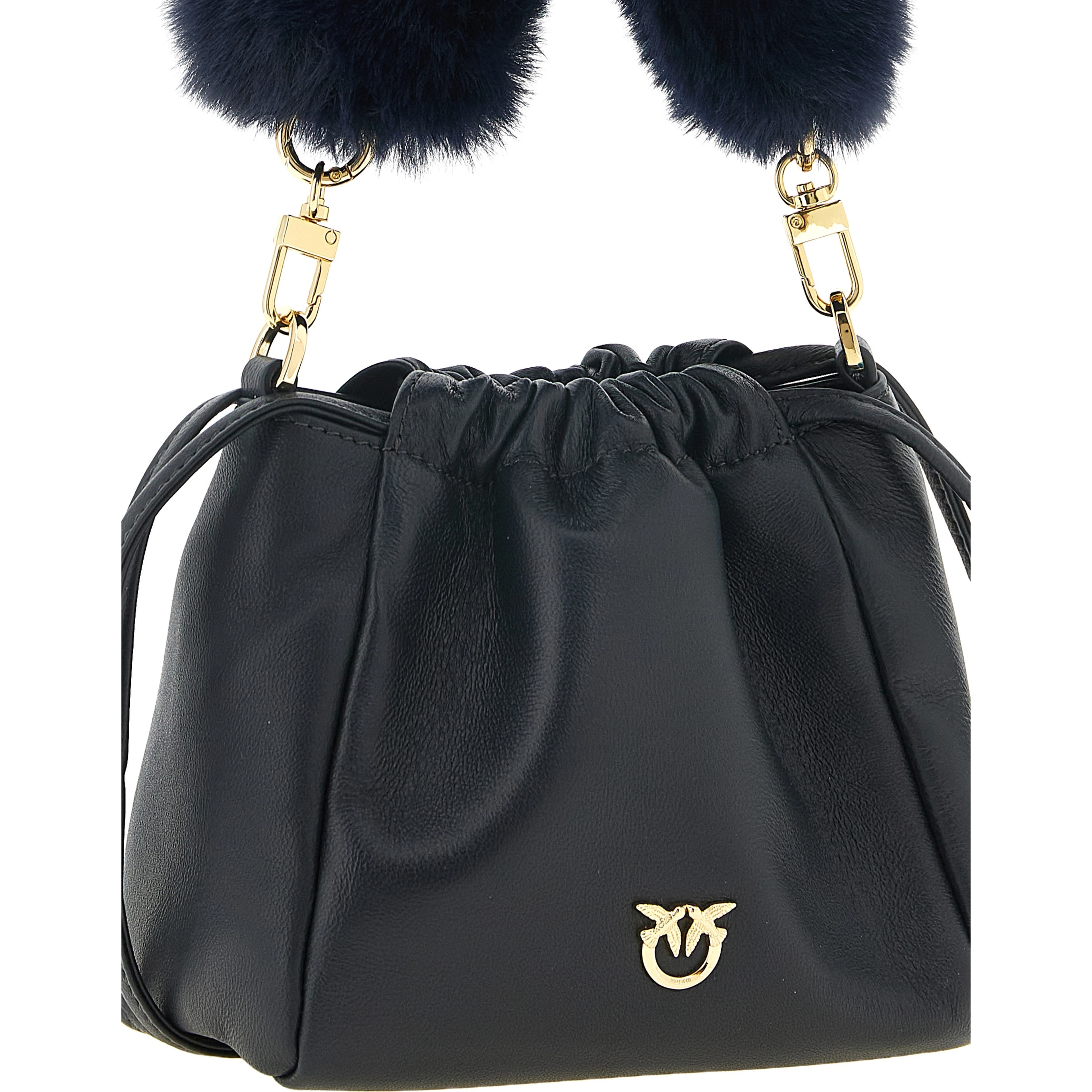 Blue Lambskin Shoulder Bag