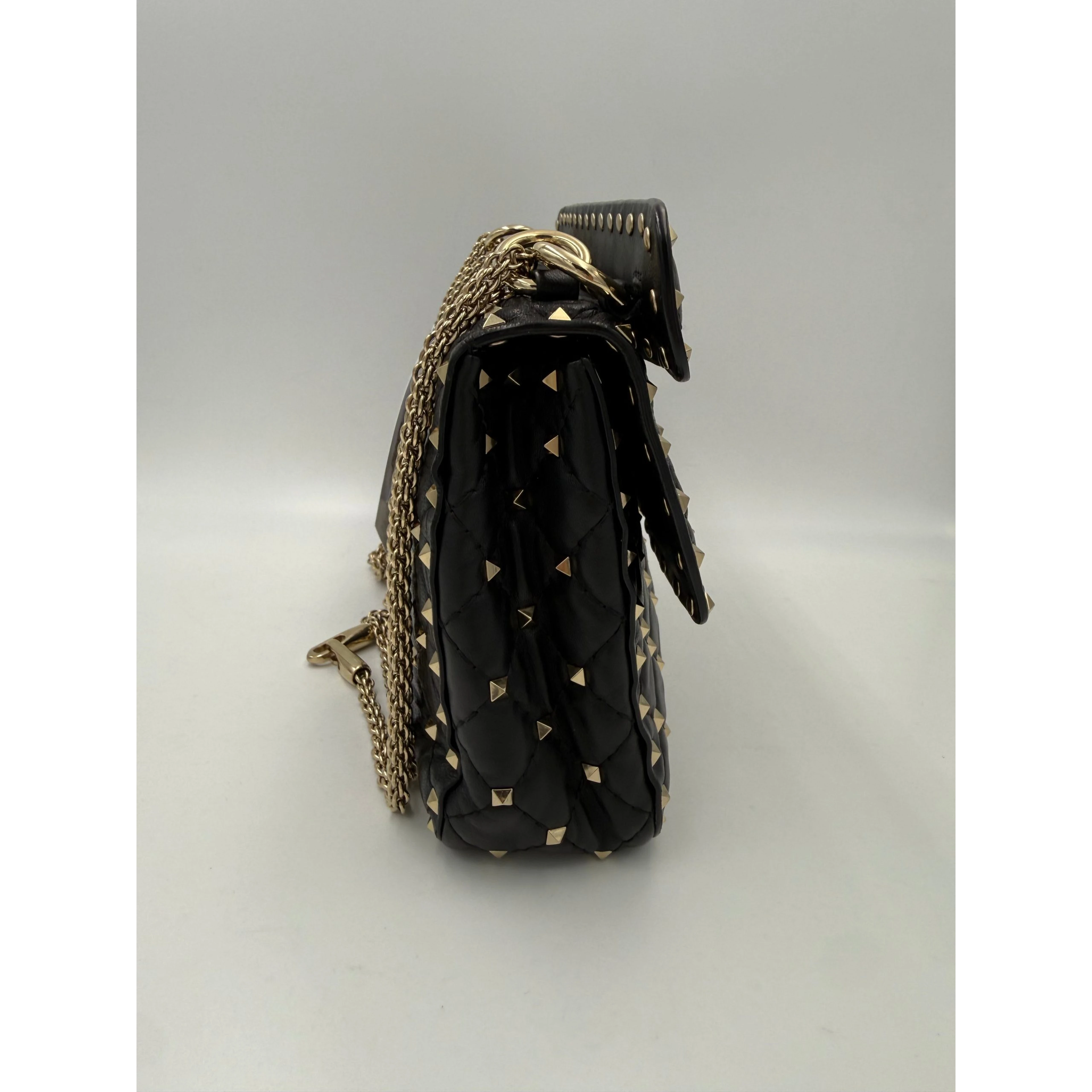 VALENTINO GARAVANI Rockstud Spike Black Handbag