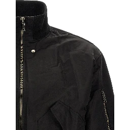 Black Nylon Bomber