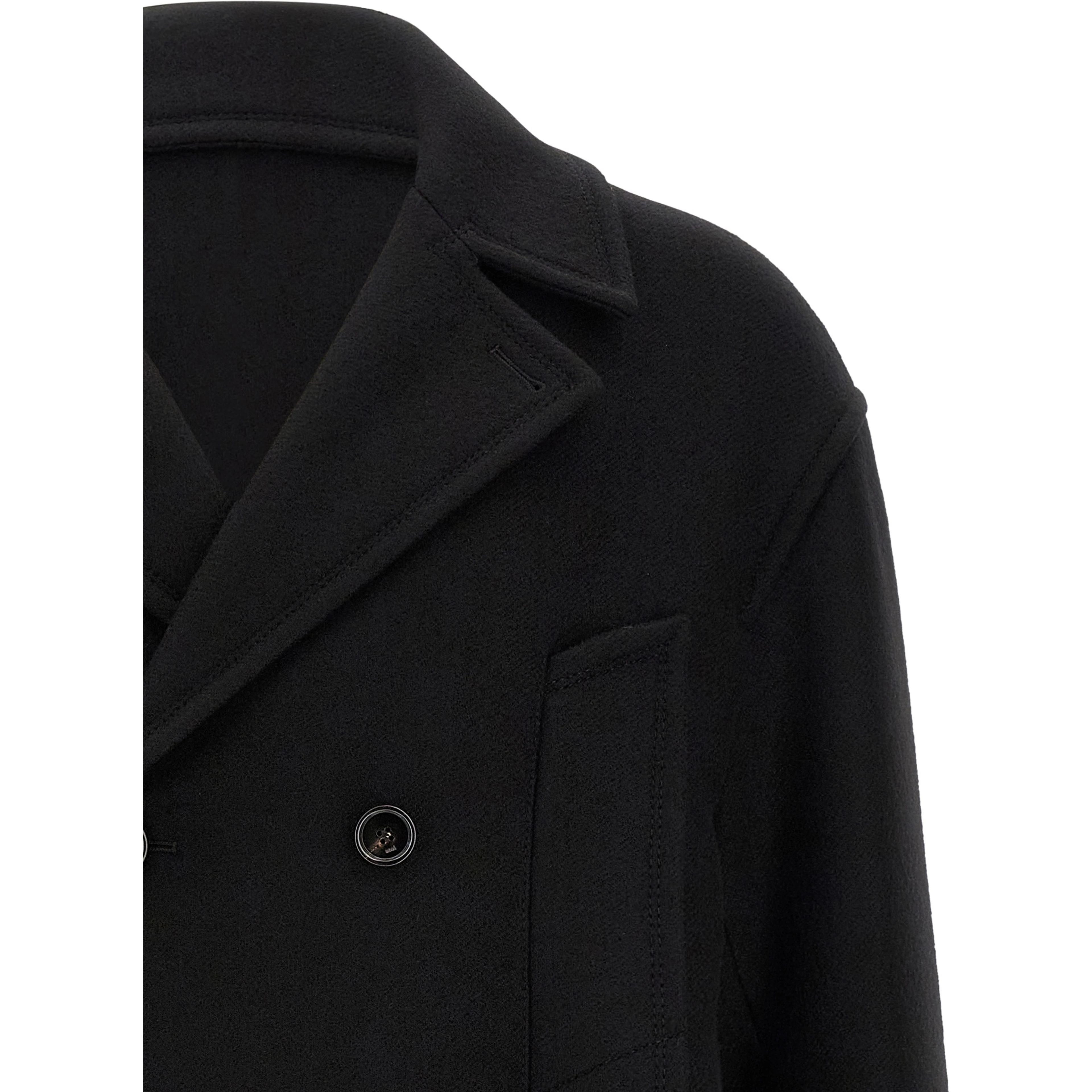 Black Virgin Wool Coat