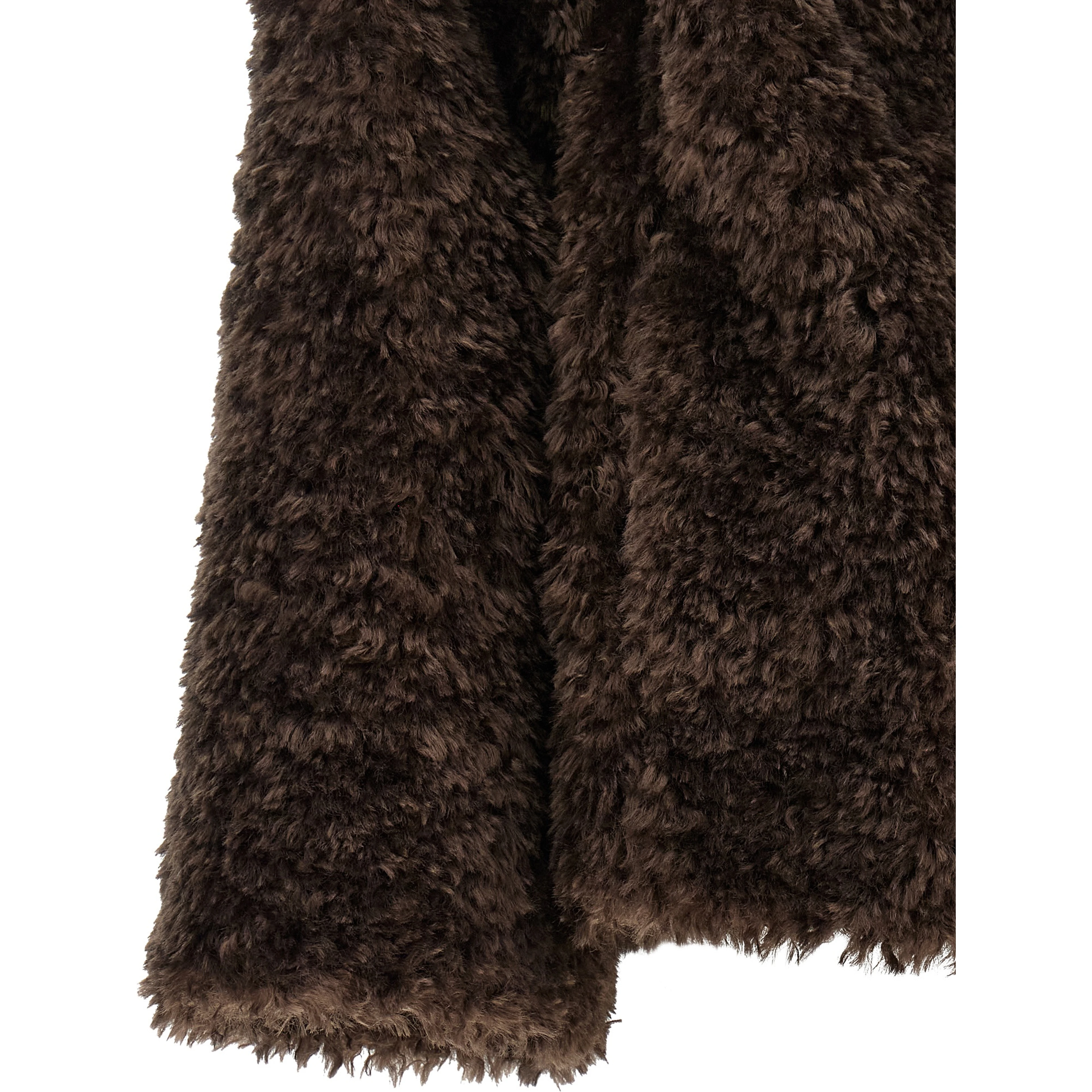 Brown Polyester Full-Length Jacket