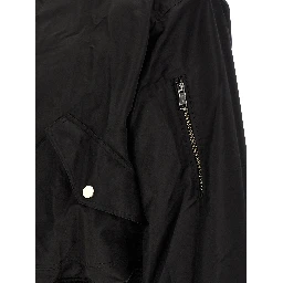 Black Nylon Bomber