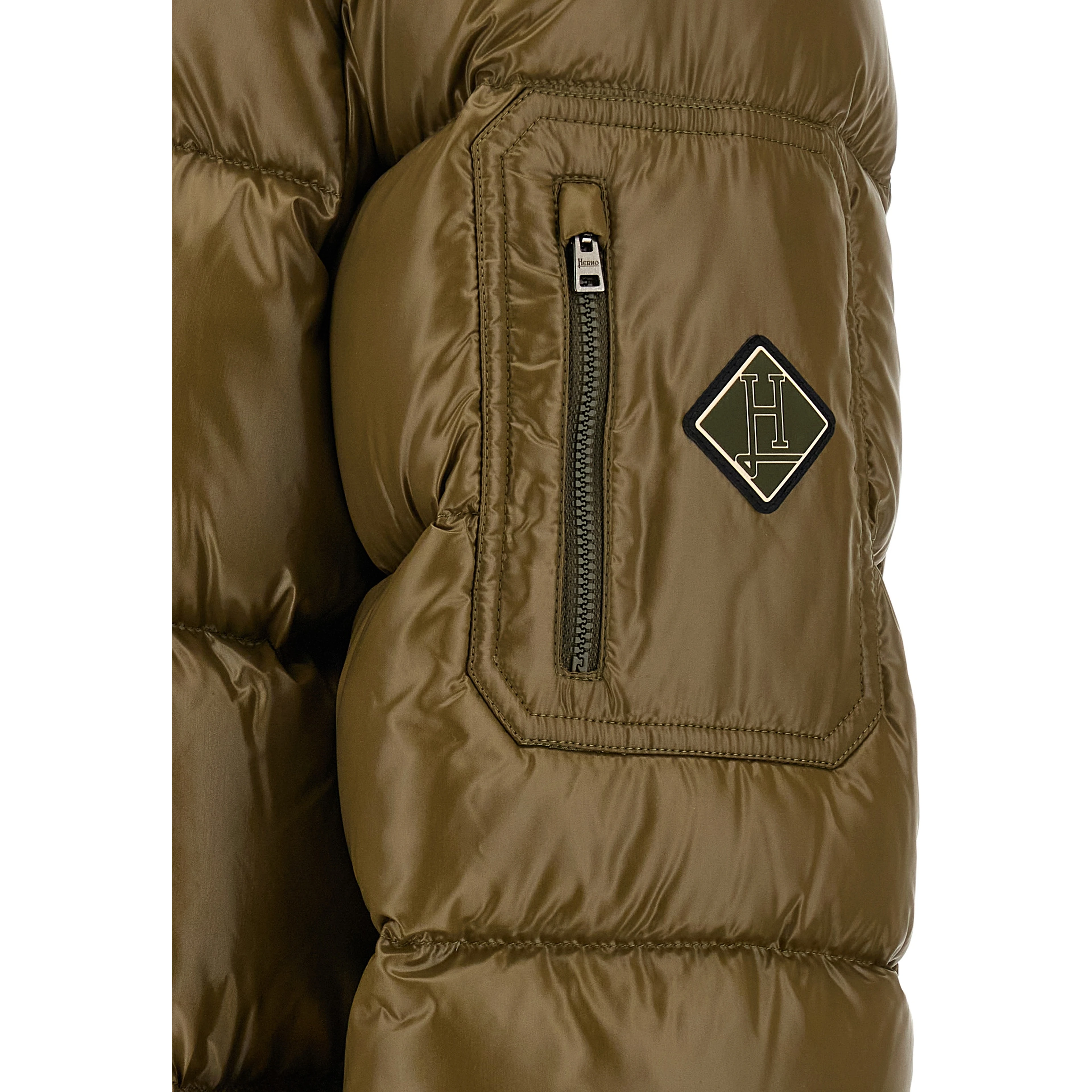 Bicolor Polyamide Full-Length Jacket