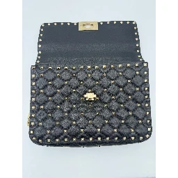 VALENTINO GARAVANI Rockstud Spike Black Handbag