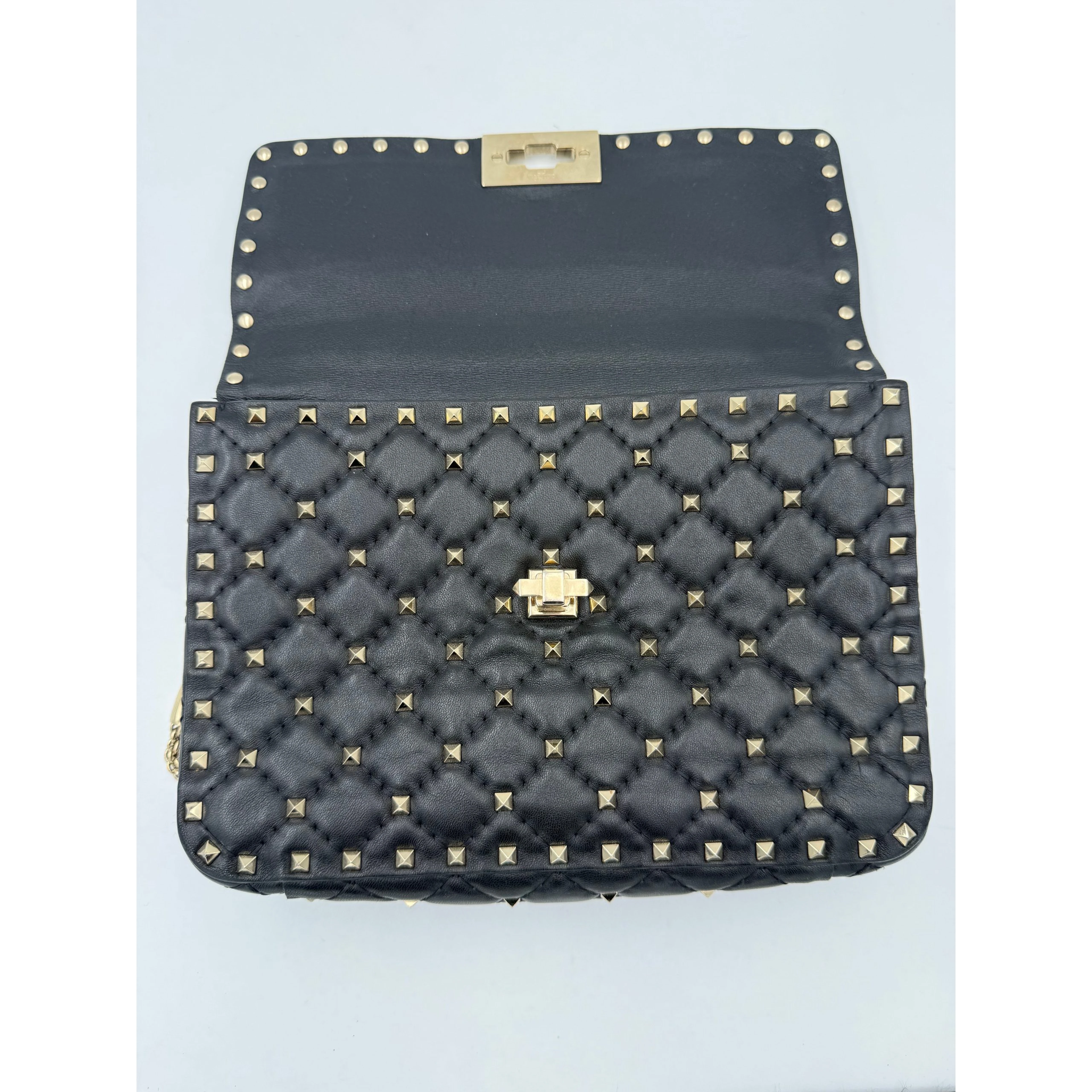 VALENTINO GARAVANI Rockstud Spike Black Handbag
